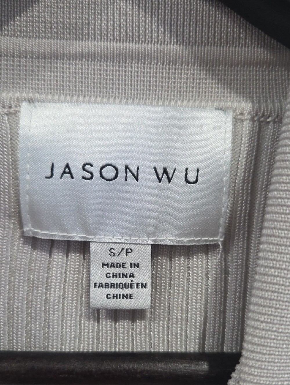 Jason Wu Cream Ribbed Collared Knit Top - Picture 2 of 7